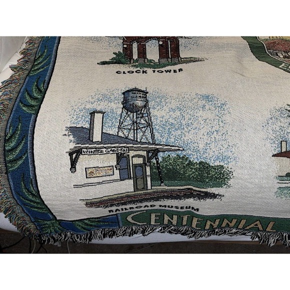 Mill Street Cotton Throw Blanket Winter Garden Fl Heritage Foundation Centennial - Picture 5 of 11